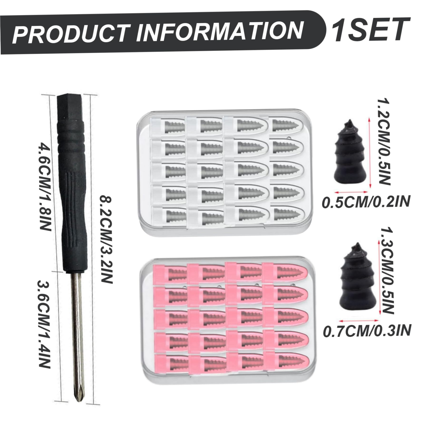 Kit De Réparation Pneu Urgent - 60 Chevilles Caoutchouc + Vis - Pour Voiture, SUV, Camion - Rapide Et Fiable