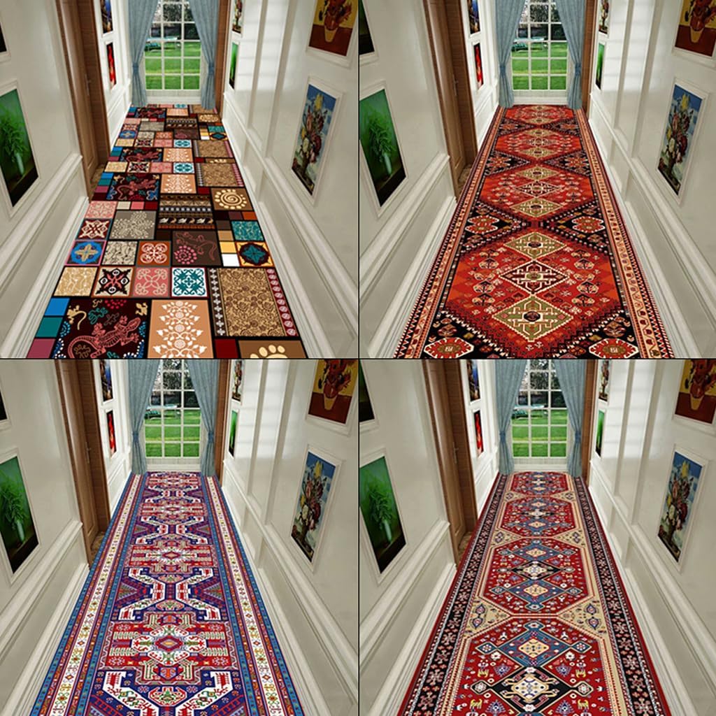 Washable Custom Size Corridor Rug,Long Runner Rugs for Hallways Slip Resistant Rubber Backing Runner Rugs Vintage Boho Rugs for Hallways Entryway Laundry Room Kitchen Floor,2ft Width x 3ft Length