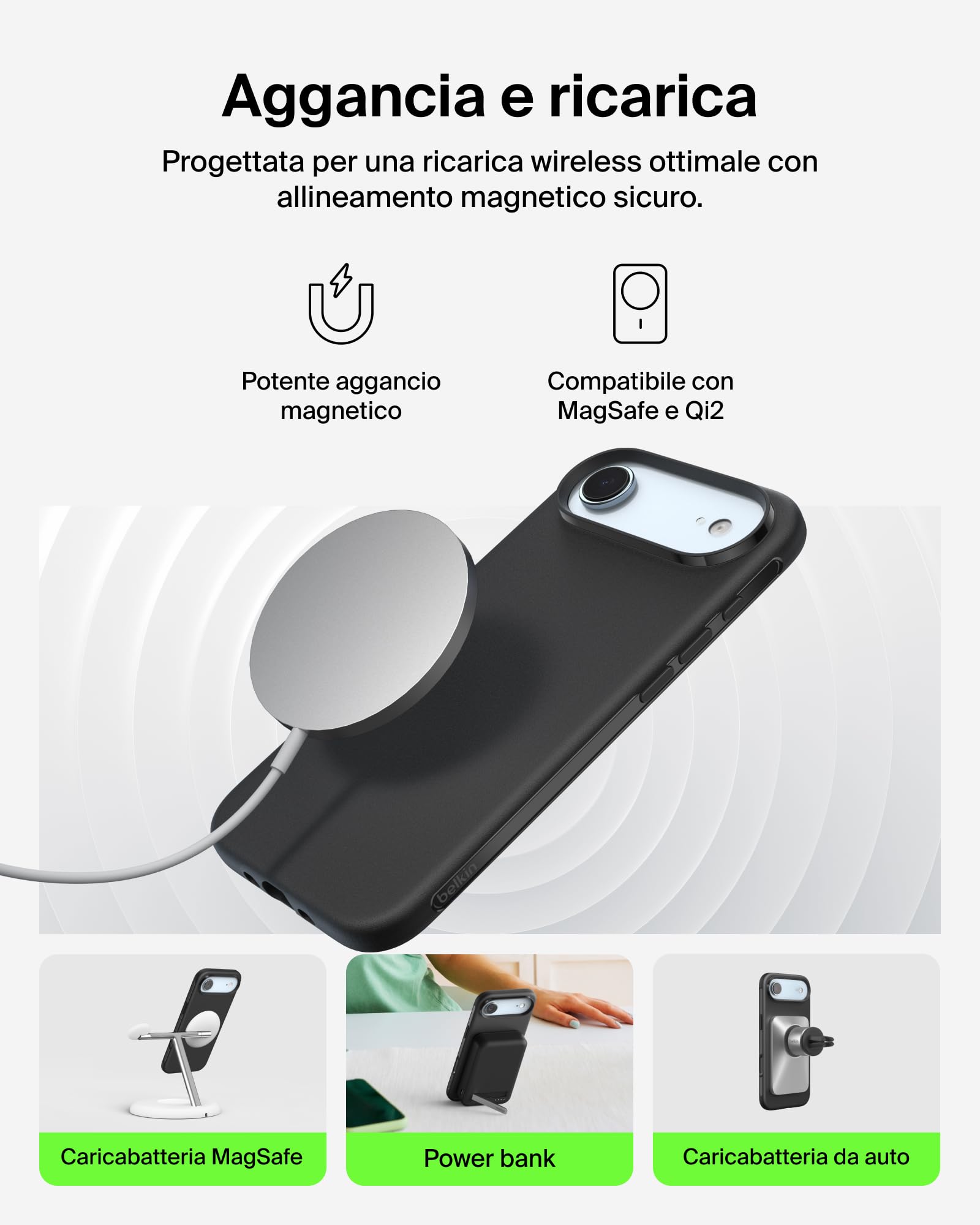 Belkin SheerForce - Carcasa para iPhone 16 Pro, Fina, Compatible con