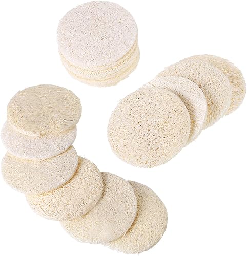 Miniatura 5 de Frcolor 50 almohadillas faciales de lufa, esponjas exfoliantes, removedor de maquillaje, reutilizables, suaves, para el cuidado de la piel facial,