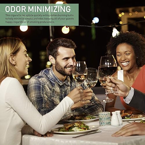 Miniatura 6 de Receptáculo de tope de cigarrillo al aire libre montado en la pared (plata)