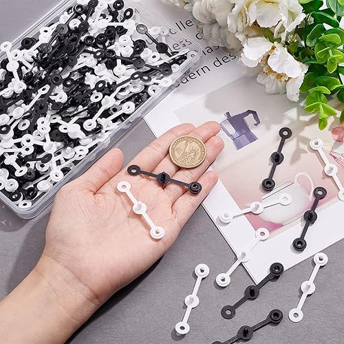 Miniatura 4 de NBEADS 200 unidades de botón a presión de plástico, con pestaña de conector de llavero, clip a presión, pulseras para pulseras, impermeables,