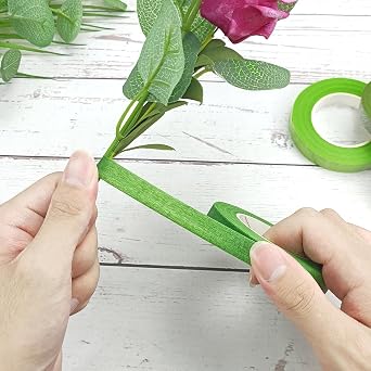 12 Rolls Floral Tape, 1/2 Inch 30 Yards Florist Tape, Green Flower Wrap Tape, Artificial Flower Arrangement Crafts, Wedding Bouquet Florist Supplies
