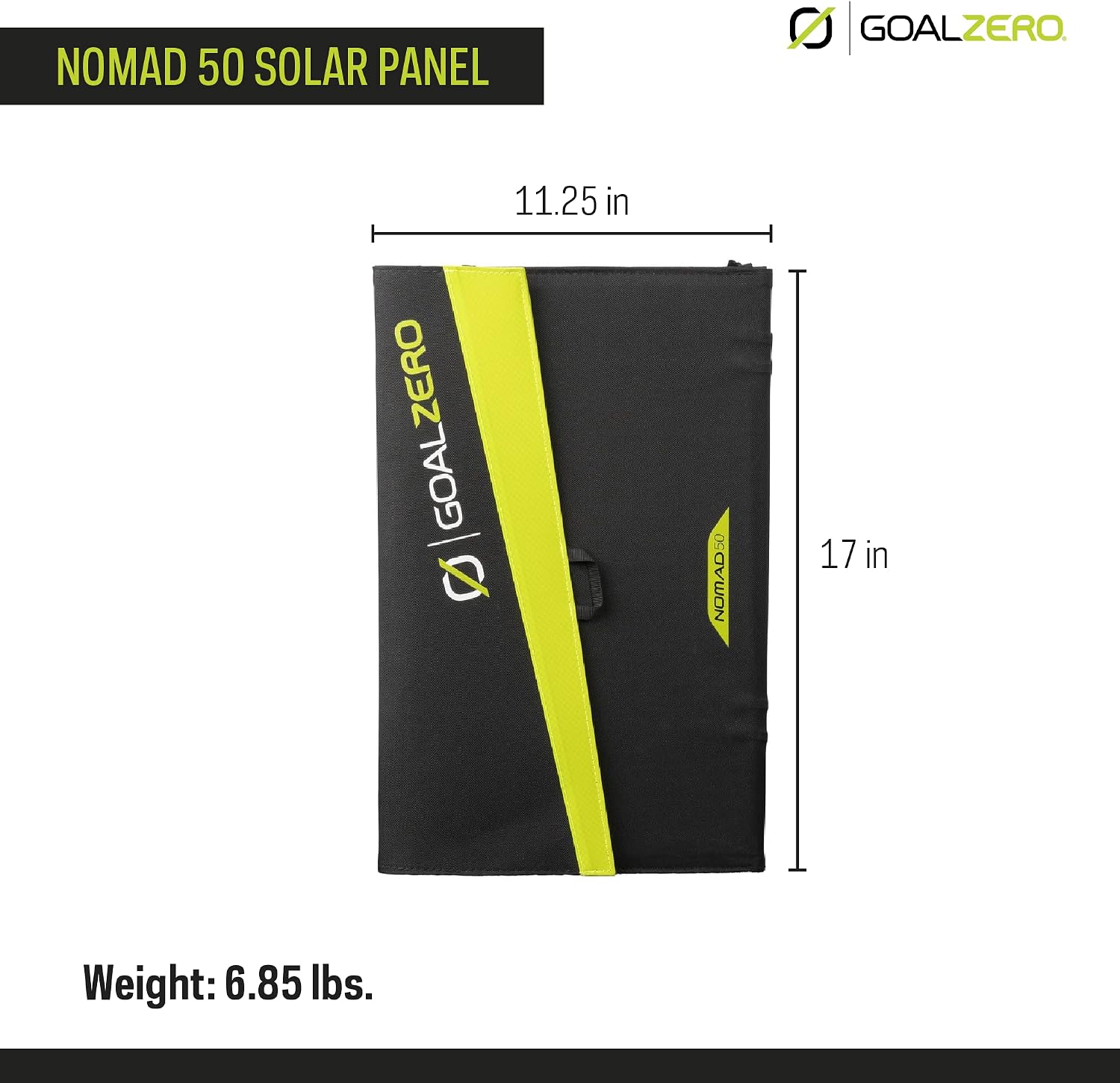 Goal Zero Nomad 50, Foldable Monocrystalline 50 Watt Solar Panel with 8mm + USB Port, Portable Charger for Yeti Power Generator and Banks. Lightweight 18-22V 50W