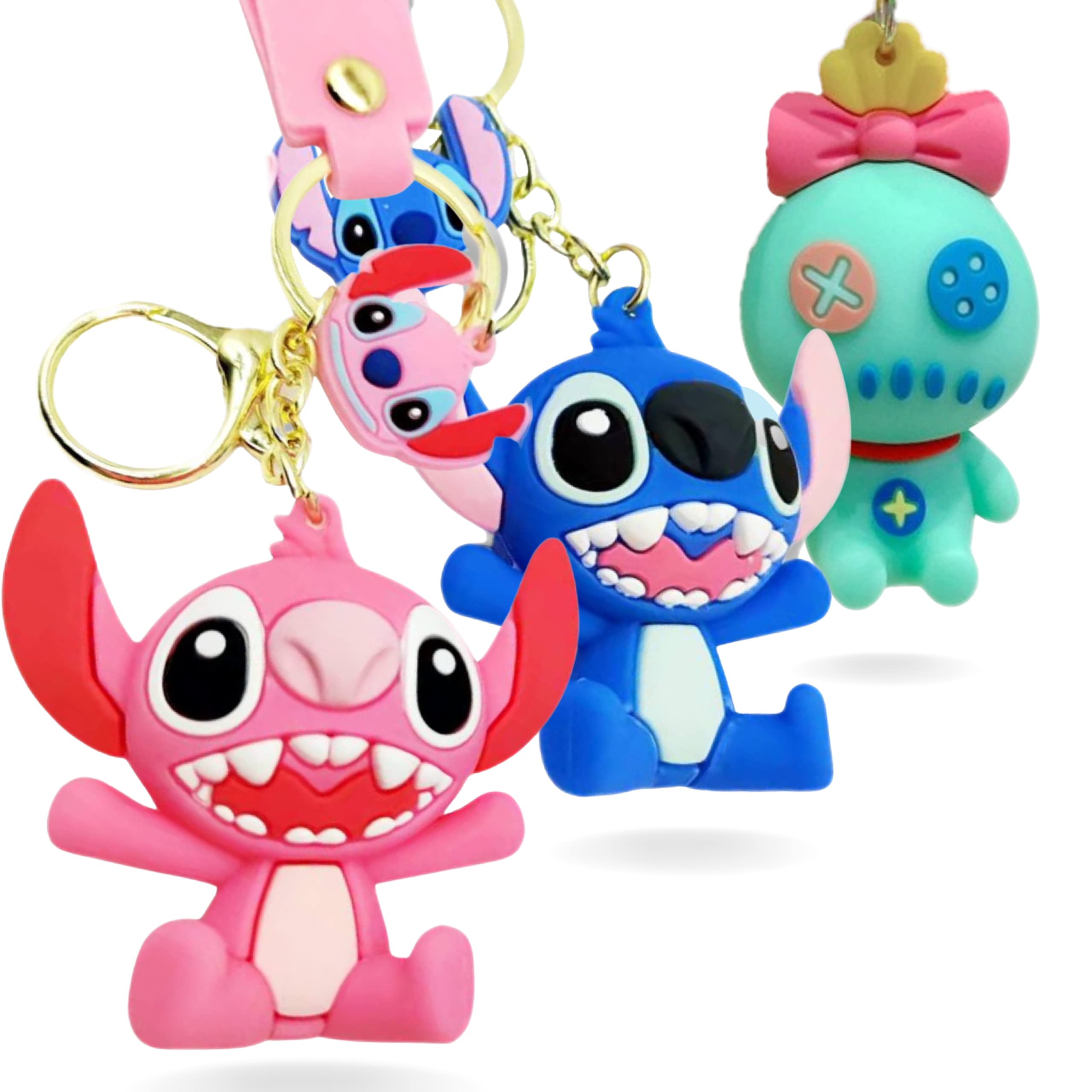 YARRD3PCS Murine And Angel Keychain Cartoon Key Chains for Kids Girls Boys Couple Keychain for Keys Backpack Bag Phone Keychain Gift for Birthday Christmas New Year, Multicolor, Medium