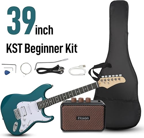 Vista 20 de Ktaxon Kit de guitarra eléctrica de 39 pulgadas para principiantes, pastillas HSS de 6 cuerdas de cuerpo sólido de tamaño completo para adultos
