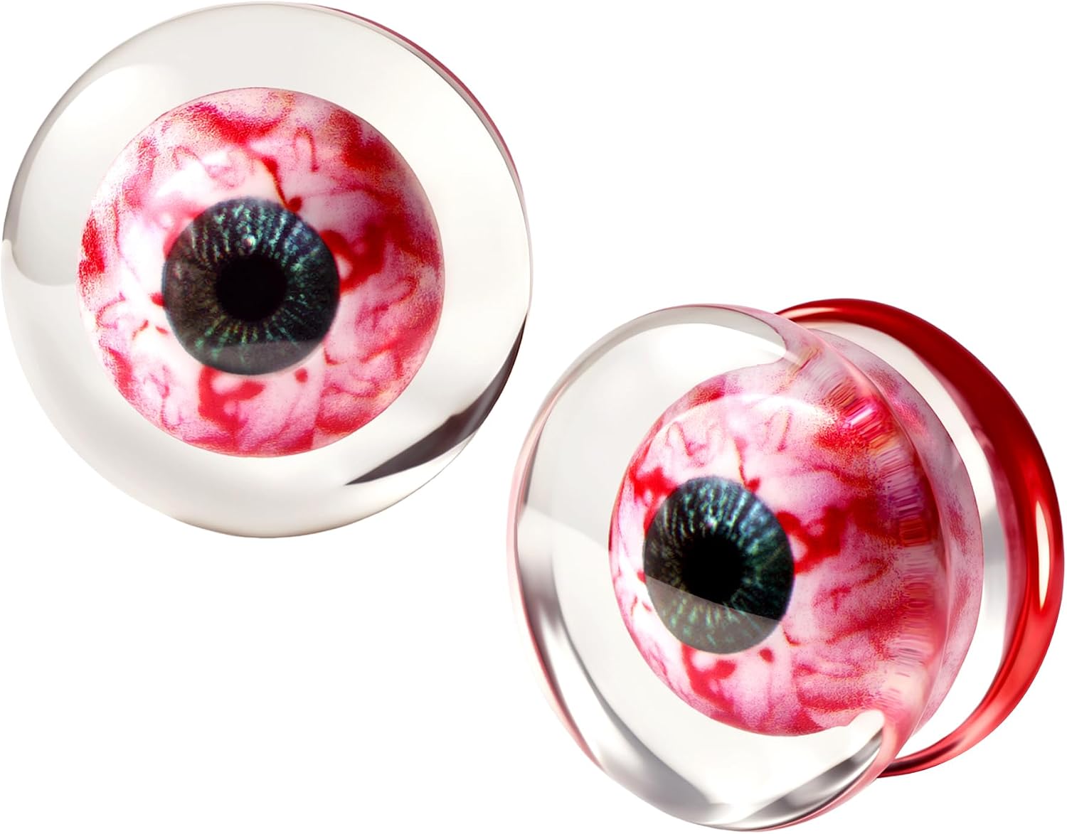 Jewseen 2PCS Acrylic Halloween Eyeball Ear Gauge Plugs for Women 1/2"-7/8"