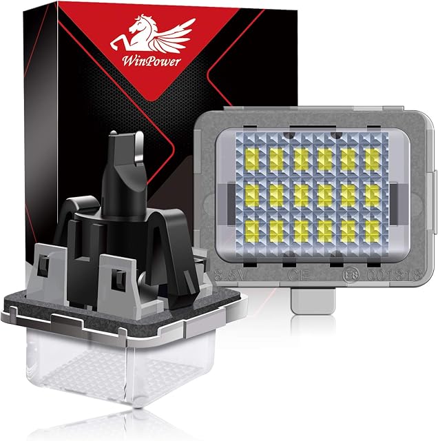 WinPower wolne od błędów oświetlenie tablicy rejestracyjnej LED montaż białej lampy do W204 W212 W216 W221 W207, 2 sztuki