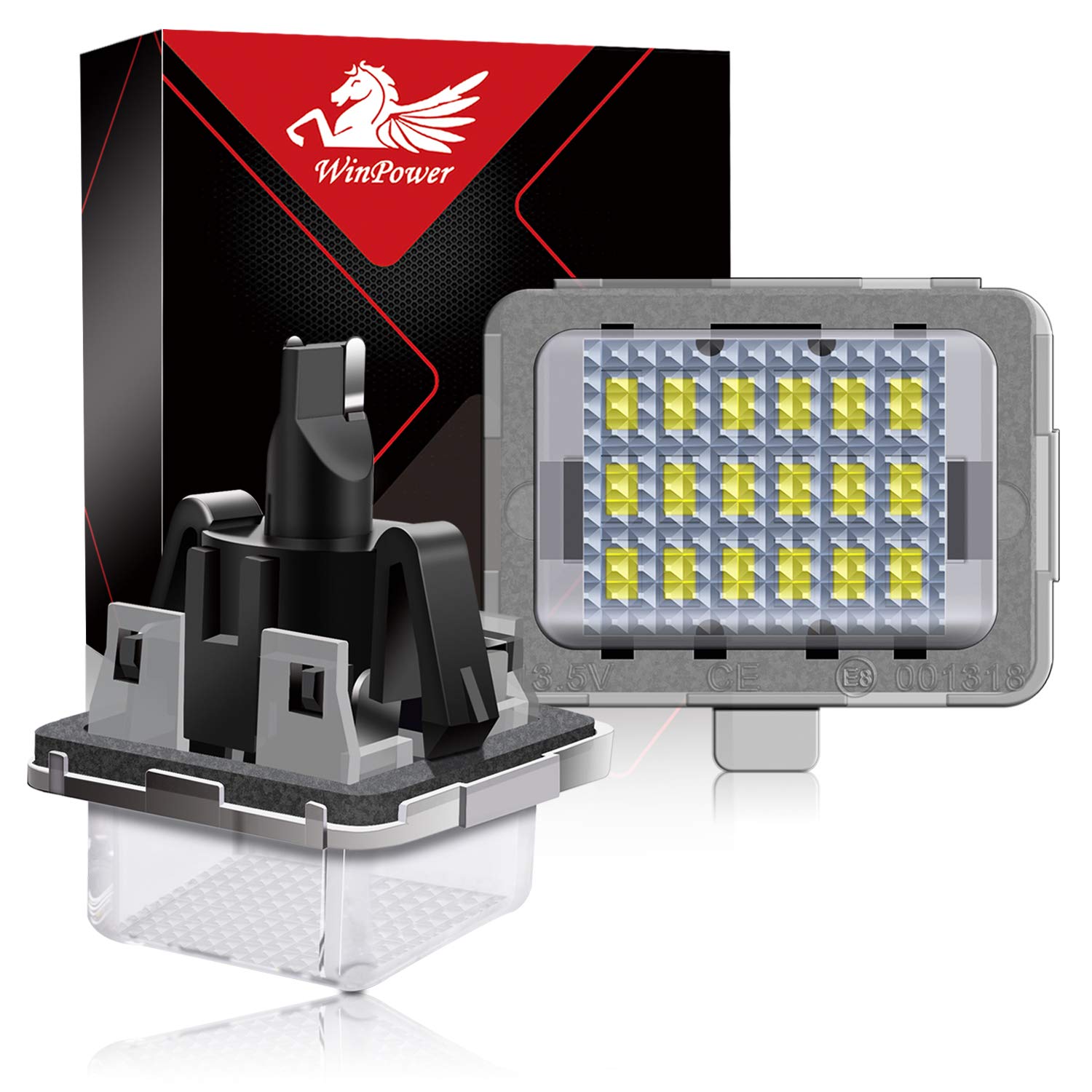 2 Feux De Plaque D'immatriculation LED Canbus Pour Mercedes GLK X204 (2007-2017) - Blanc 6000K 18 SMD - Sans Erreur