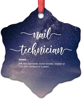 Nail Technician Definition Ornament for Christmas Tree Decor Nail Personalized Christmas Ornaments 2024 Funny Nail Technician Word Description Ceramics Souvenir Gifts for Nail Technician
