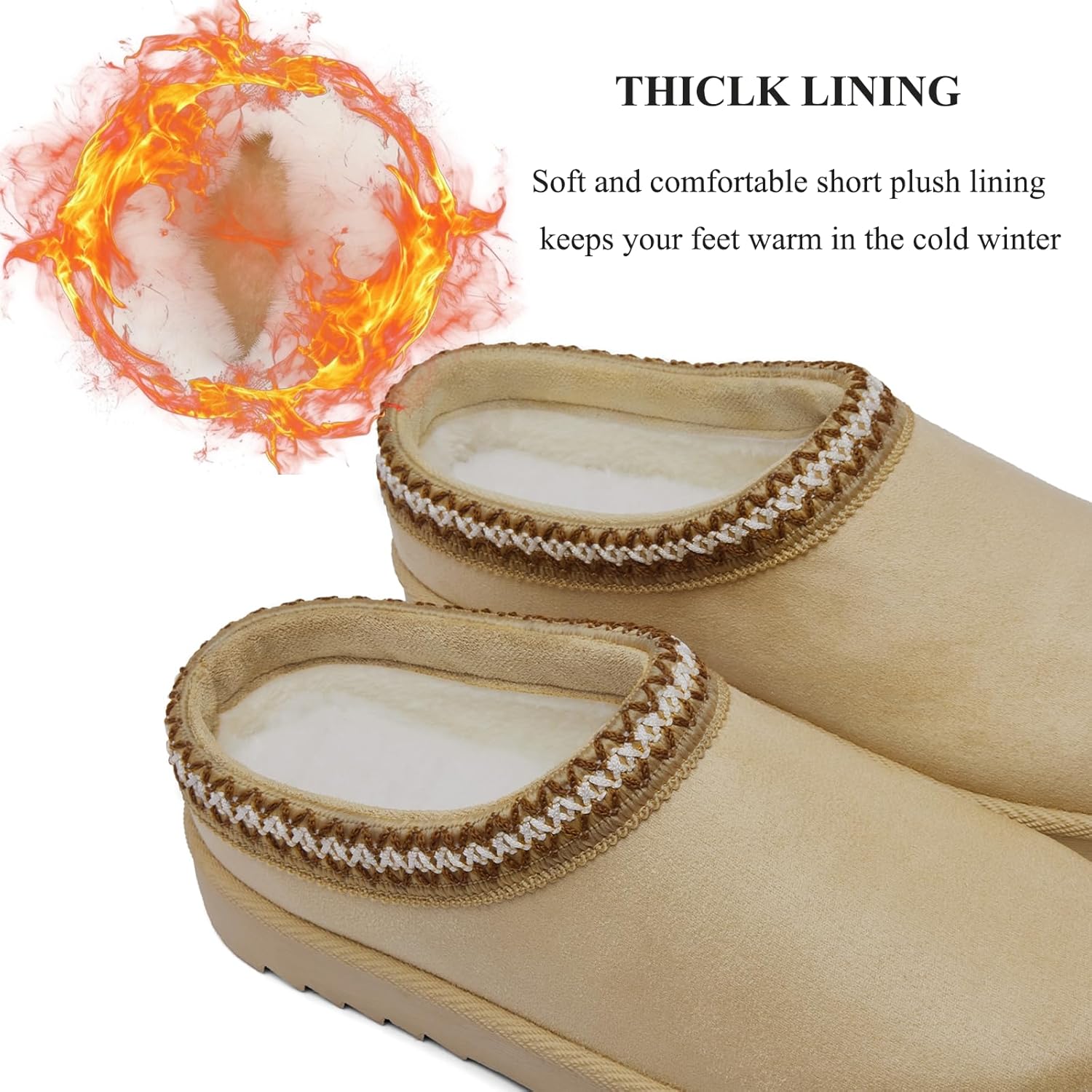 Women's Slippers Platform Mini Boots Anti-Slip Boot For Outdoor Short Ankle Boot Fur Fleece Lined Sneakers House slippers - Image 7