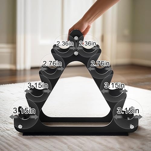 Miniatura 8 de 4-Tier Dumbbell Rack for 1-15 lb Weights, Holds 5 Pairs Space-Saving Sturdy A-Frame Stand for Home Gym, Weight Rack for Women's Dumbbell Set