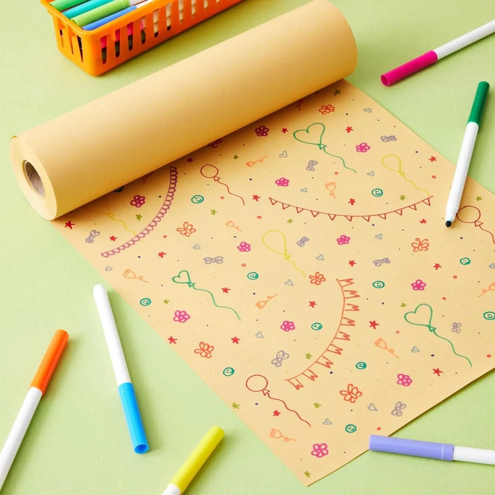 Rollo de Papel Kraft marrón Liso, Papel Adhesivo artístico for Envolver Regalos, Embalaje, Manualidades, tablones de anuncios Rollo de Papel Kraft(50cmx10m 1Roll)