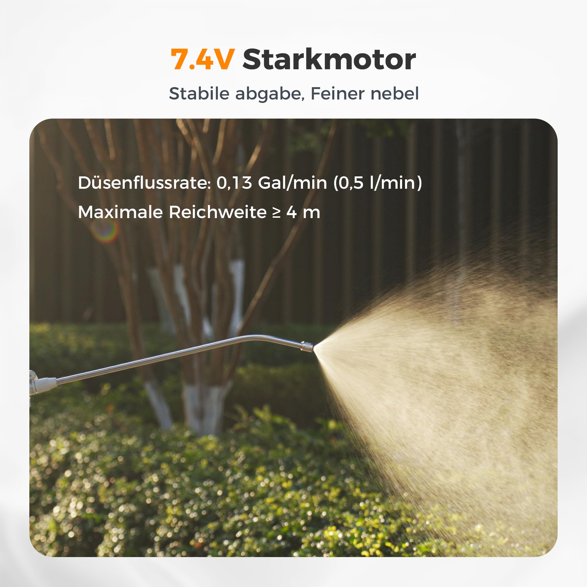 Diivoo 5L Akku Drucksprühgerät | Drucksprüher & Gartensprüher mit 2000mAh Akku | Verstellbare Düse Nebel & Strahl | Tank mit Skala | Elektrische Gartenspritze für Garten, Unkraut, Pflanzenschutz