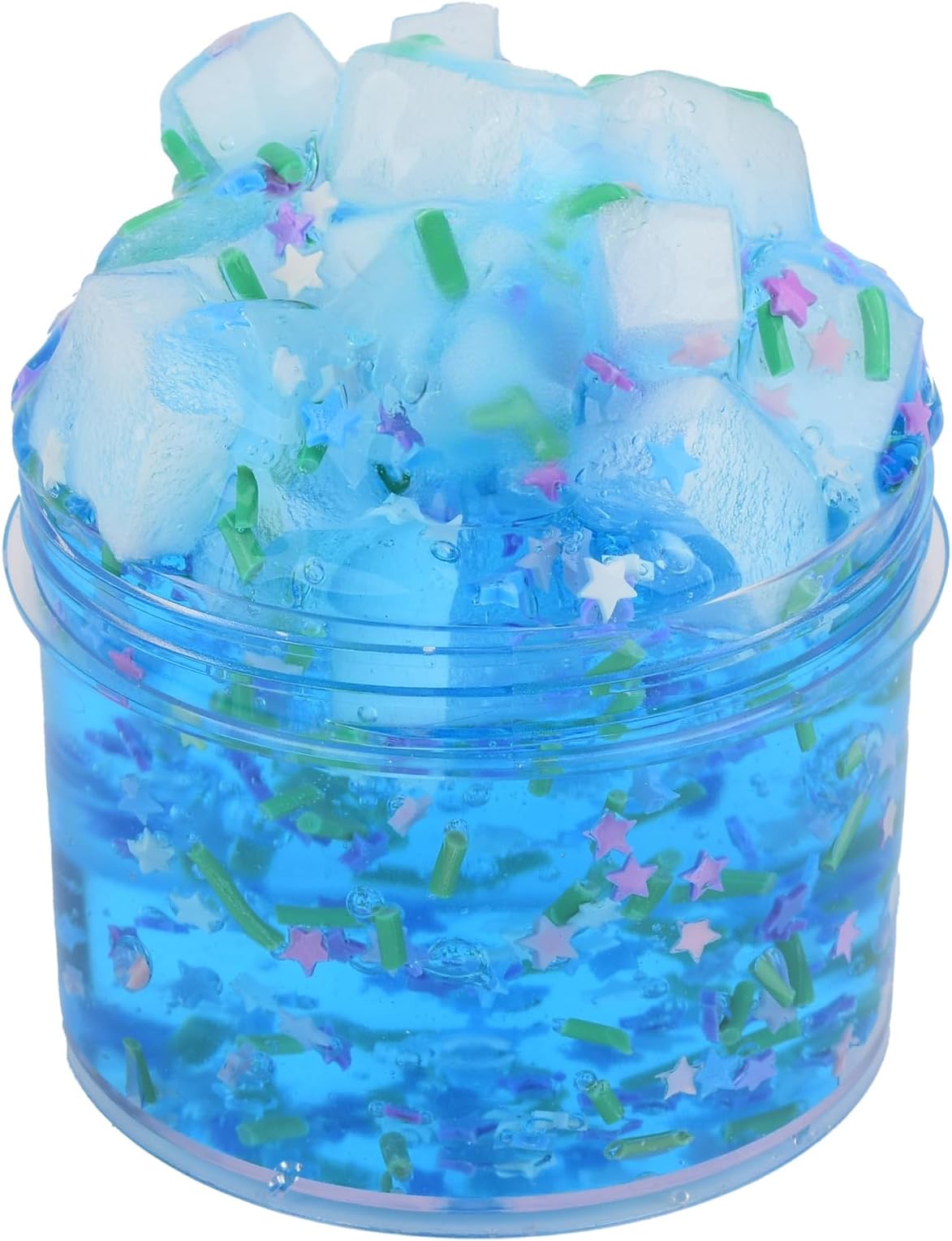 BeiyeiDei Jelly Cube Crunchy Slime, Clear Slime for Girls Boys, Non Sticky Stress Relief Toy and Party Prizes, Birthday Gift(8oz 200ml)