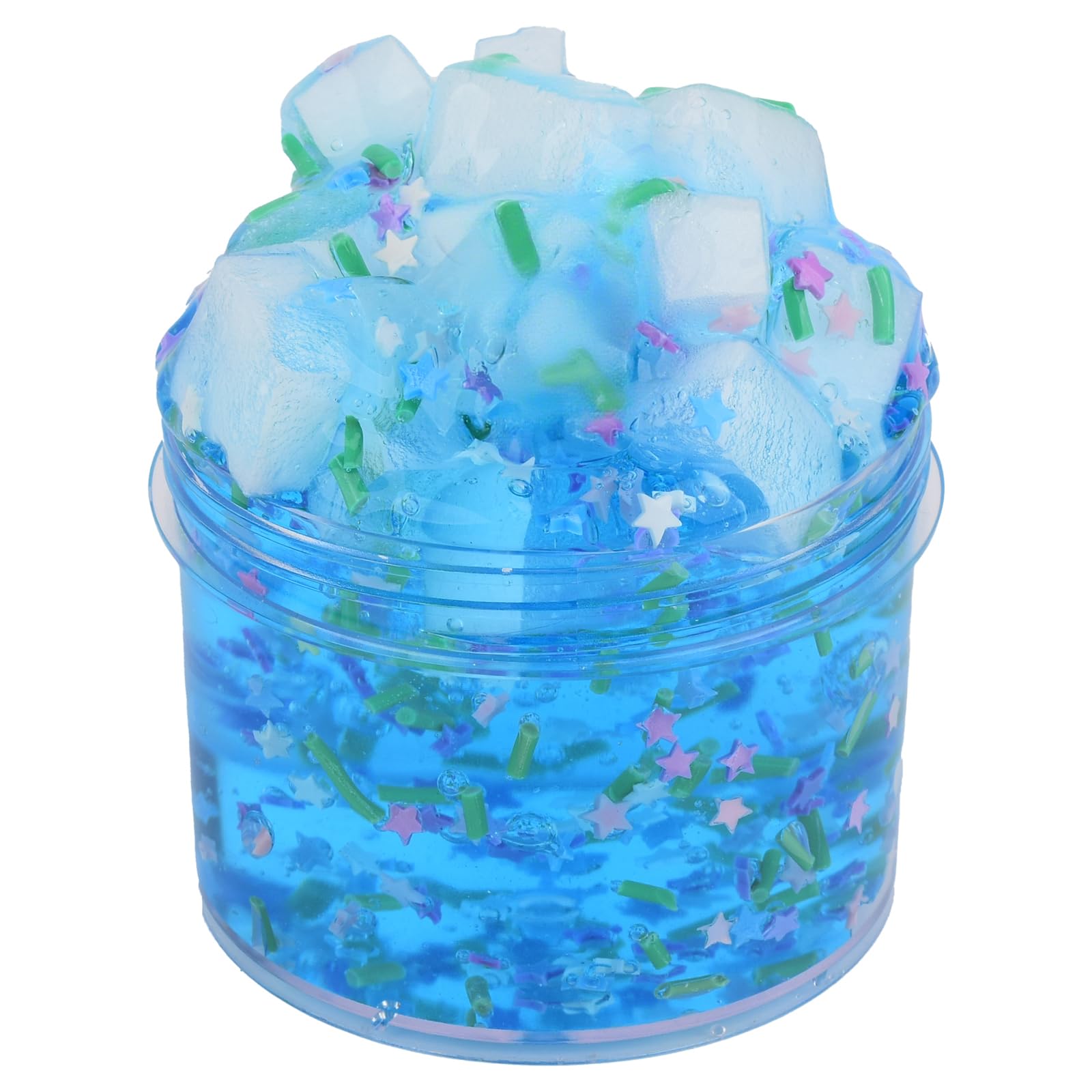 BeiyeiDei Jelly Cube Crunchy Slime, Clear Slime for Girls Boys, Non Sticky Stress Relief Toy and Party Prizes, Birthday Gift(8oz 200ml)