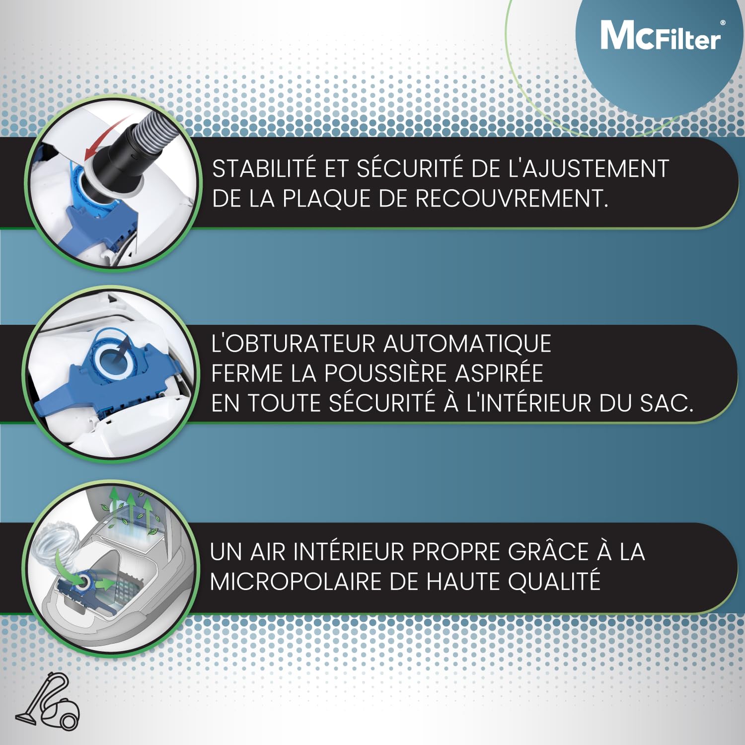 McFilter 16 sacs à poussière compatibles Miele série GN S2 S4 S5 S6 S8 Complete C2/C3 Classic C1 8 filtres inclus MAXI BOX