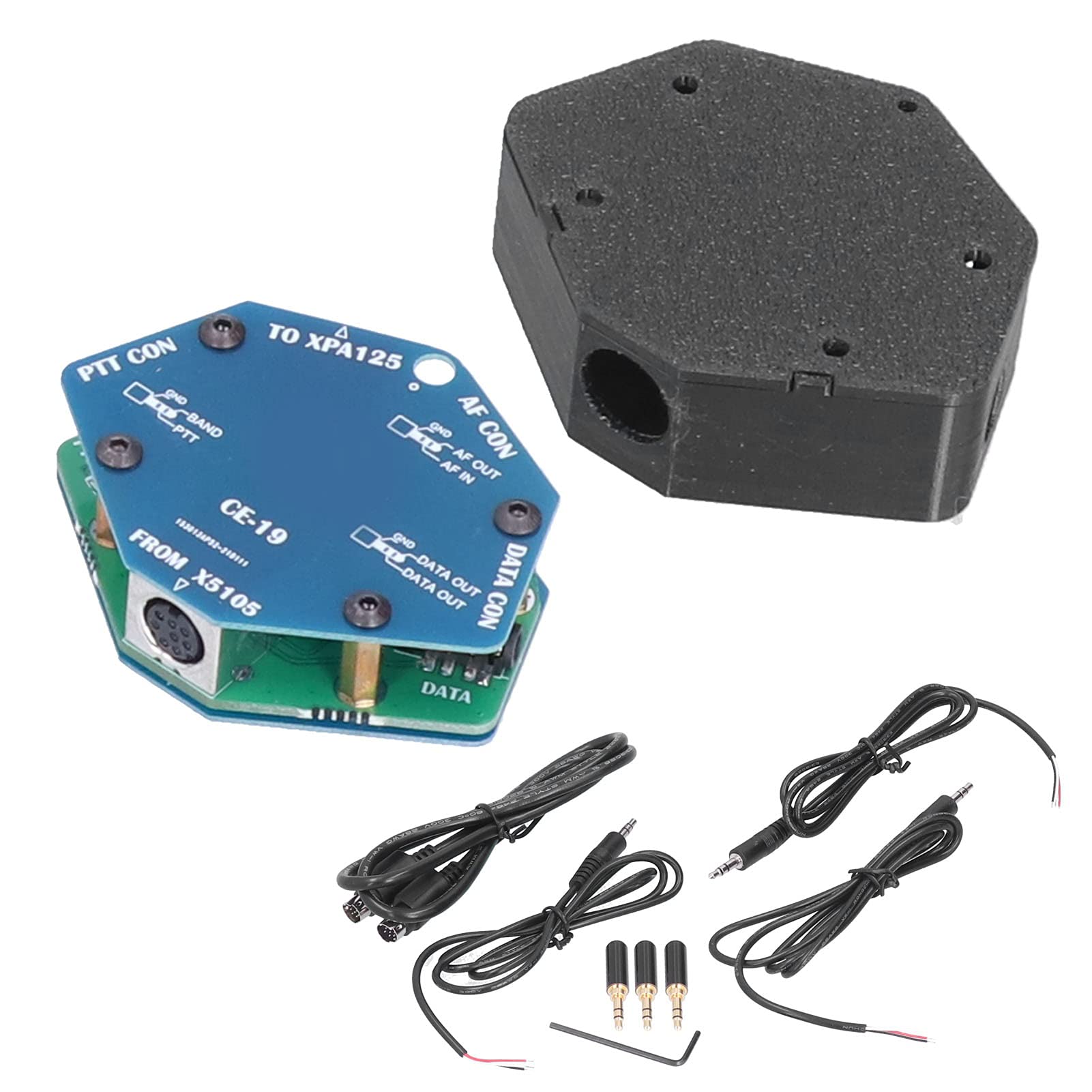 Mavaol X5105 Transceiver Acc Port Expansion Card, Mini DIN8 to 3.5mm Stereo PTT Interface, Clear Communication, Portable Assembly, for Radio Enthusiasts