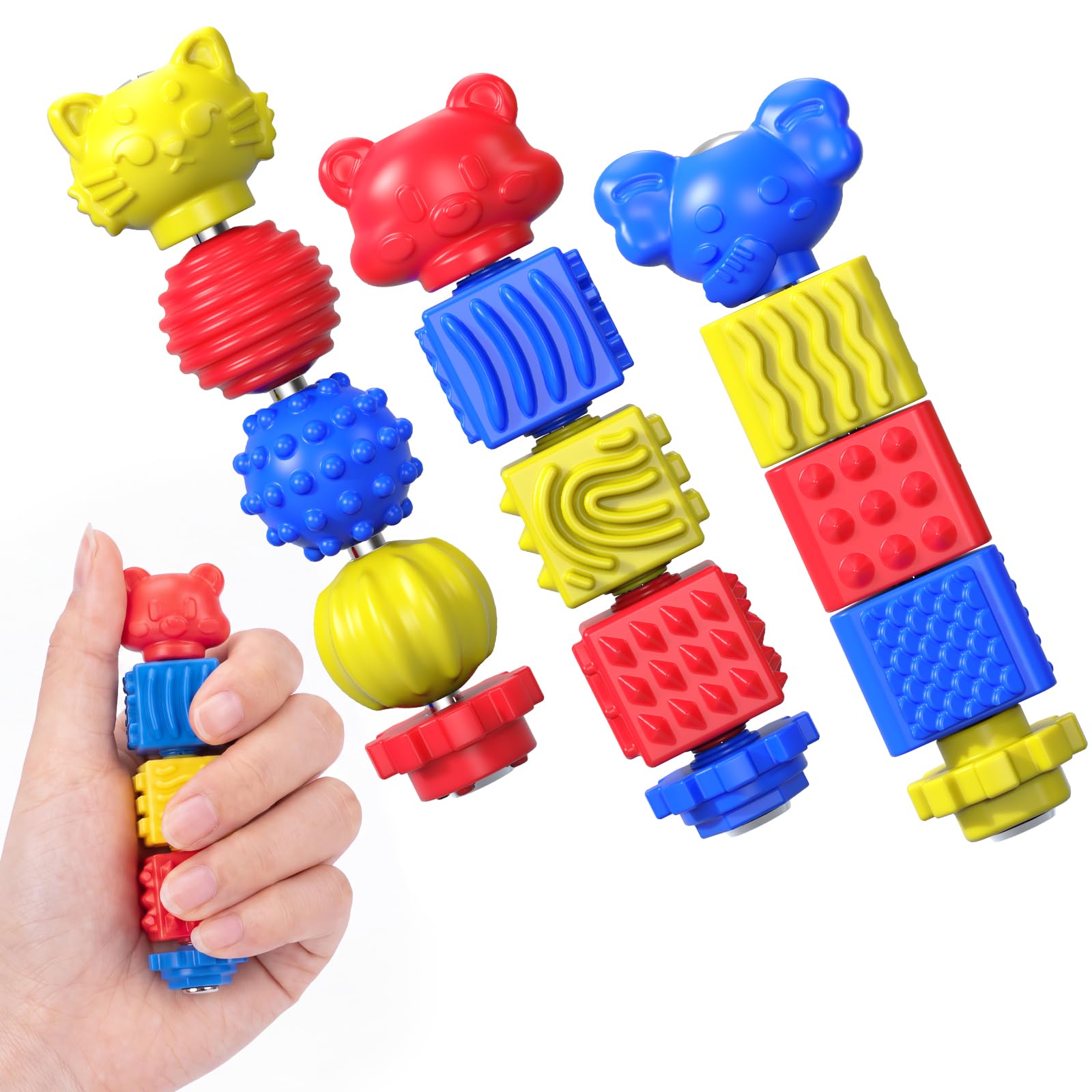PUGTOW Silicone Sensory Textured Fidget Calming Toy for Kids & Adults