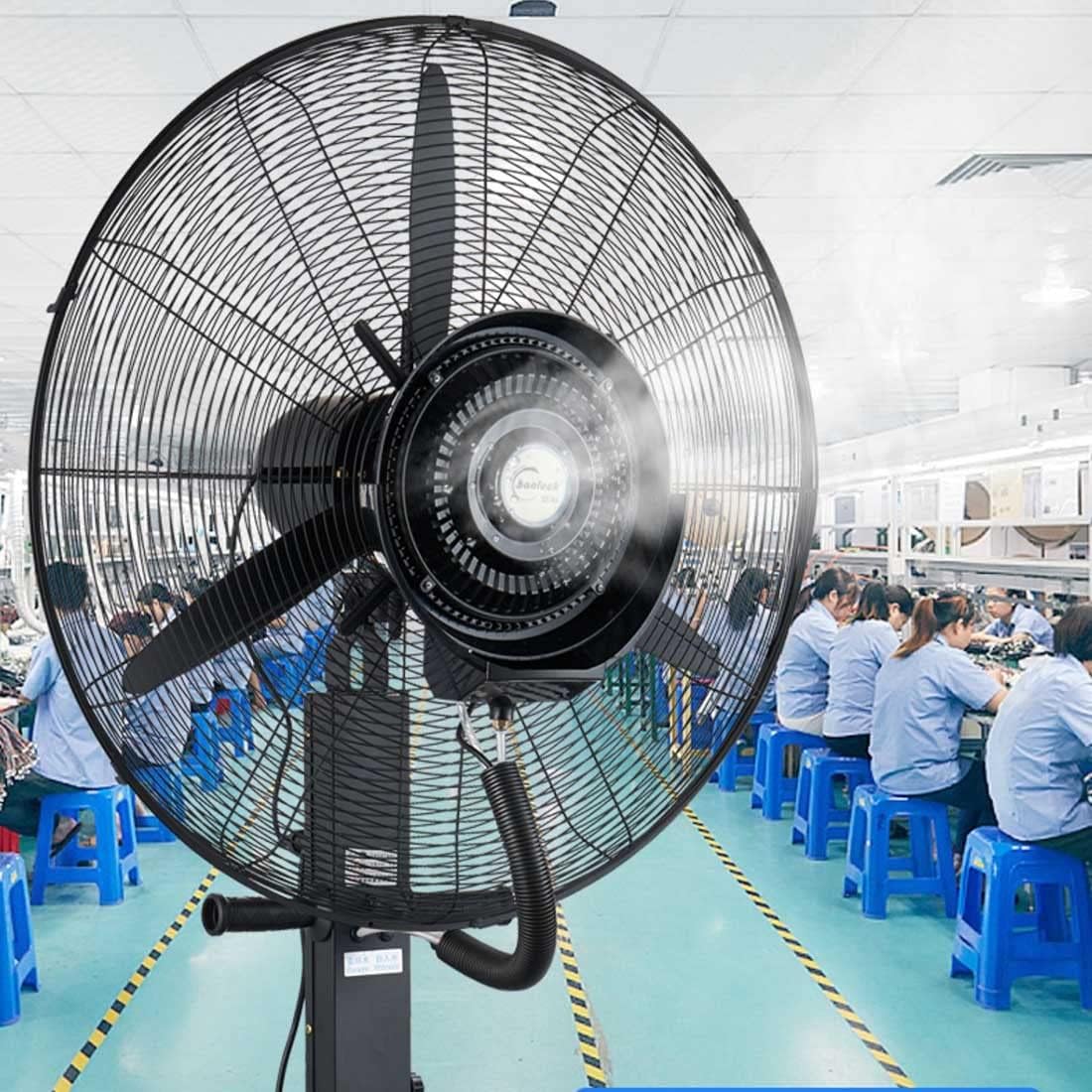 High Velocity Misting Fan Oscillating Pedestal Fan Misters With 11 Gallon Water Tank Industrial Floor Cooling Fans For Outdoor Patio Backyards Greenhouse, 320W/26in