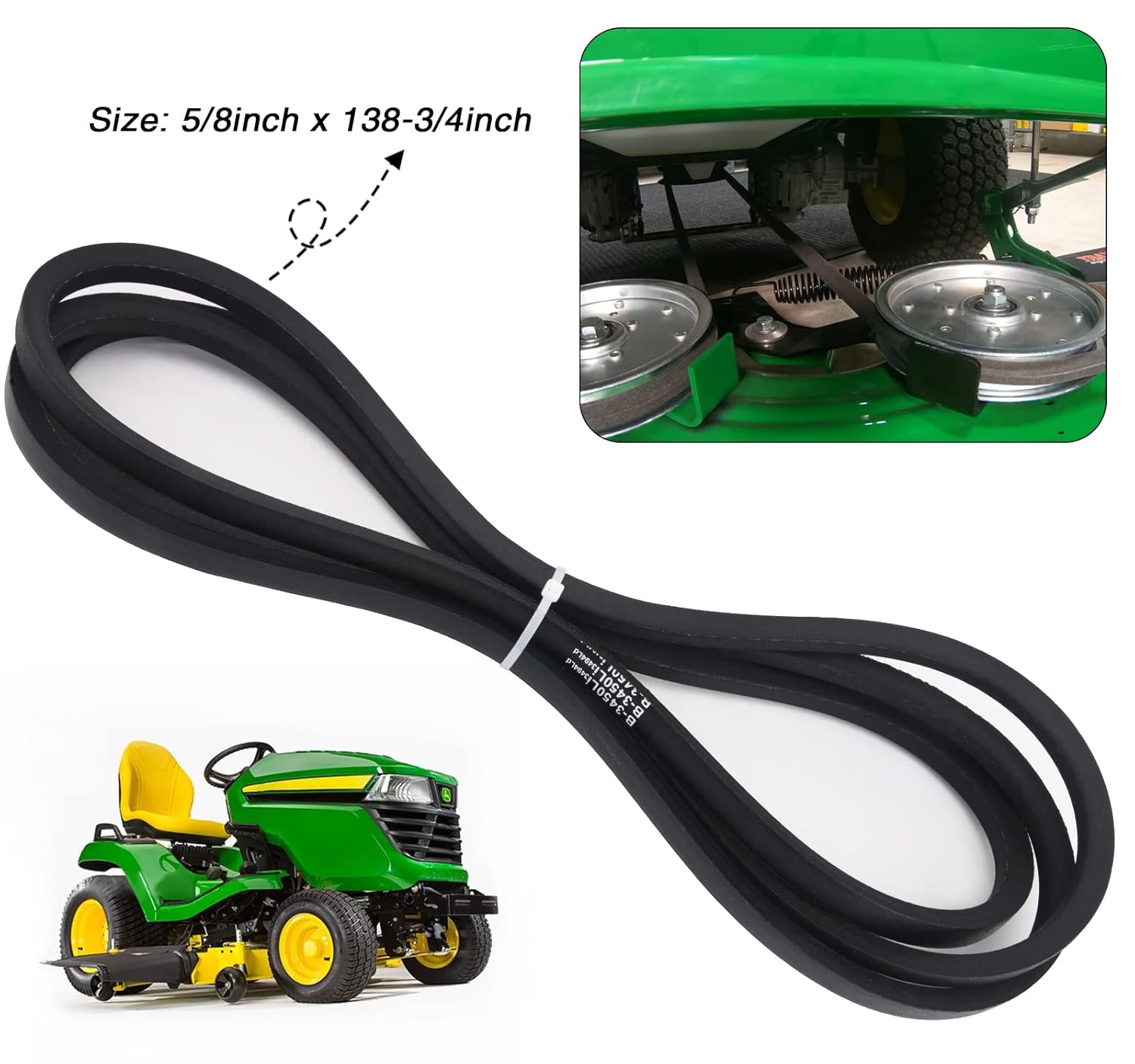 532197242 Mower Deck Belt 48 Inch, 197242 Replacement Belt Compatible with Husqvarna Poulan Craftsman Mower Deck Belt Replace 197242