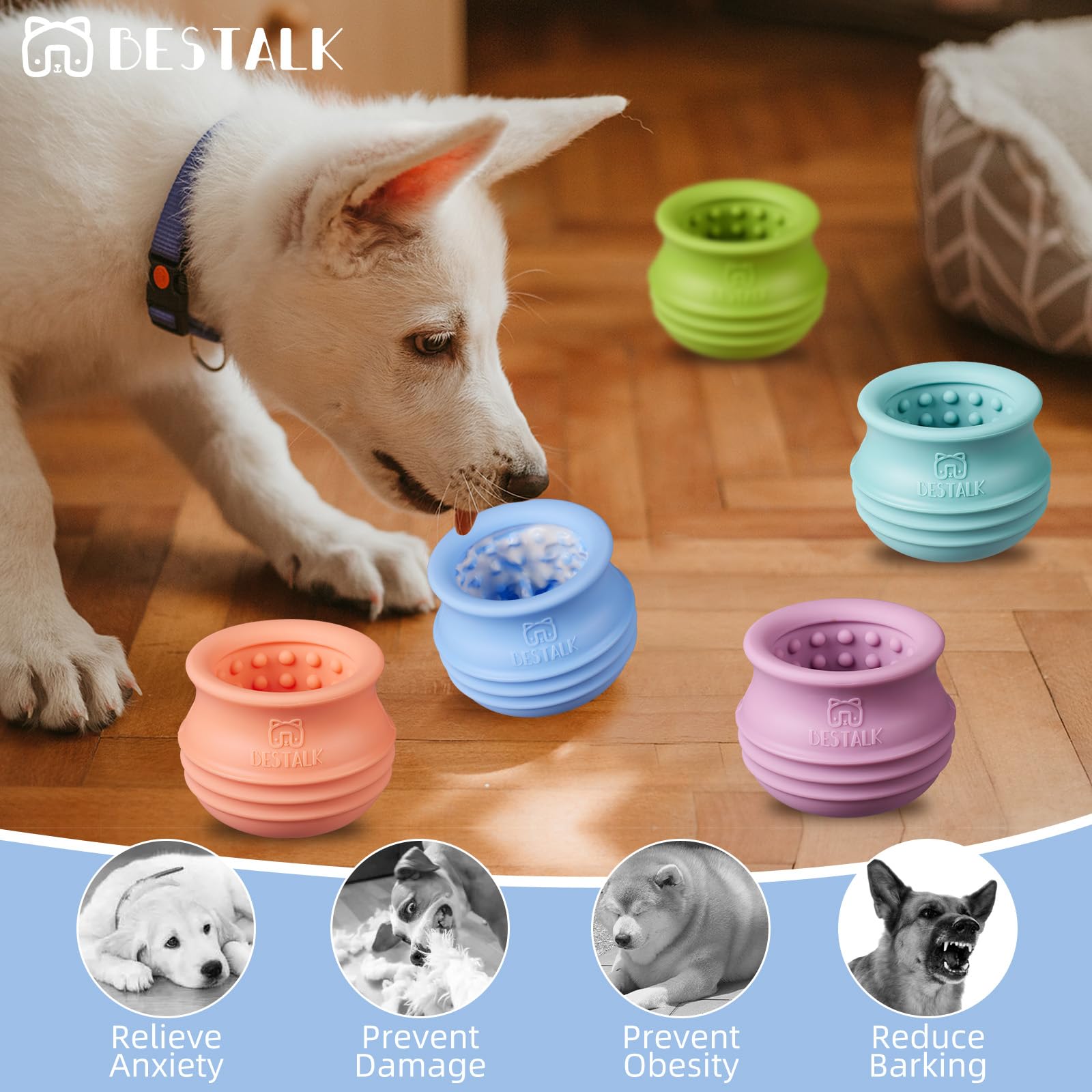 Juguete de enriquecimiento para perros, juguetes interactivos para lamer congelación de larga duración para perros, juguete de comedero de rompecabezas rellenable para aburrimiento, juguete