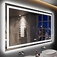 LED Mirror for Bathroom, 77"X36" with 8 RGB Backlit +3 Front Lit (Adjustable Individually), Anti-Fog, Large Lighted Bathroom Vanity Mirror for Wall,Shatterproof,Memory Function,Tempered Glass