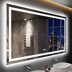 LED Mirror for Bathroom, 77"X36" with 8 RGB Backlit +3 Front Lit (Adjustable Individually), Anti-Fog, Large Lighted Bathroom Vanity Mirror for Wall,Shatterproof,Memory Function,Tempered Glass