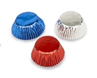 Fox Run Patriotic Foil Muffin and Cupcake Liners, Set of 45, Standard Size Wrappers