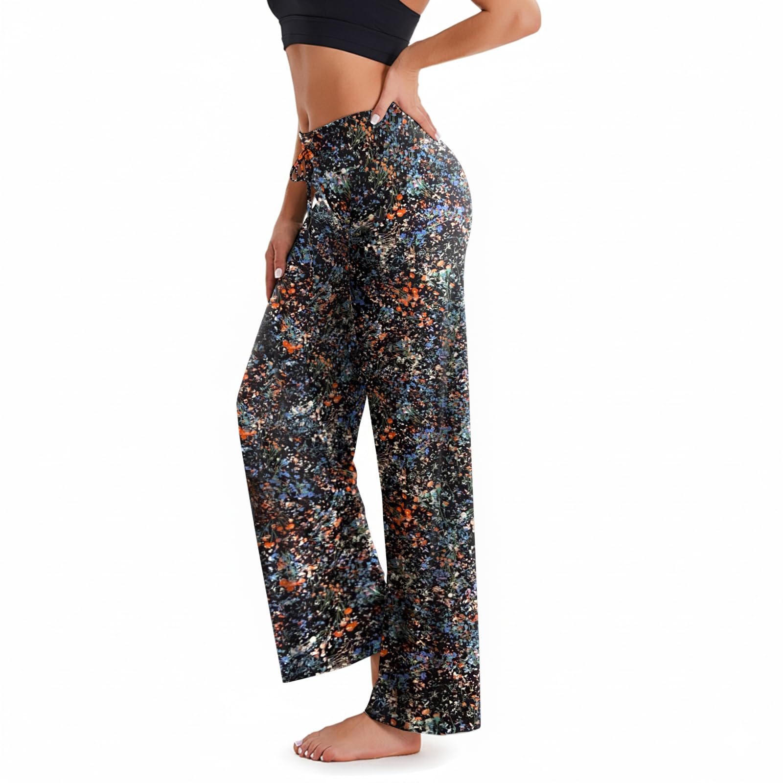 TNNZEET 3 Pack Women's Wide Leg Pants - Casual Loose Yoga Pants Sweatpants Lounge Pajama Pants