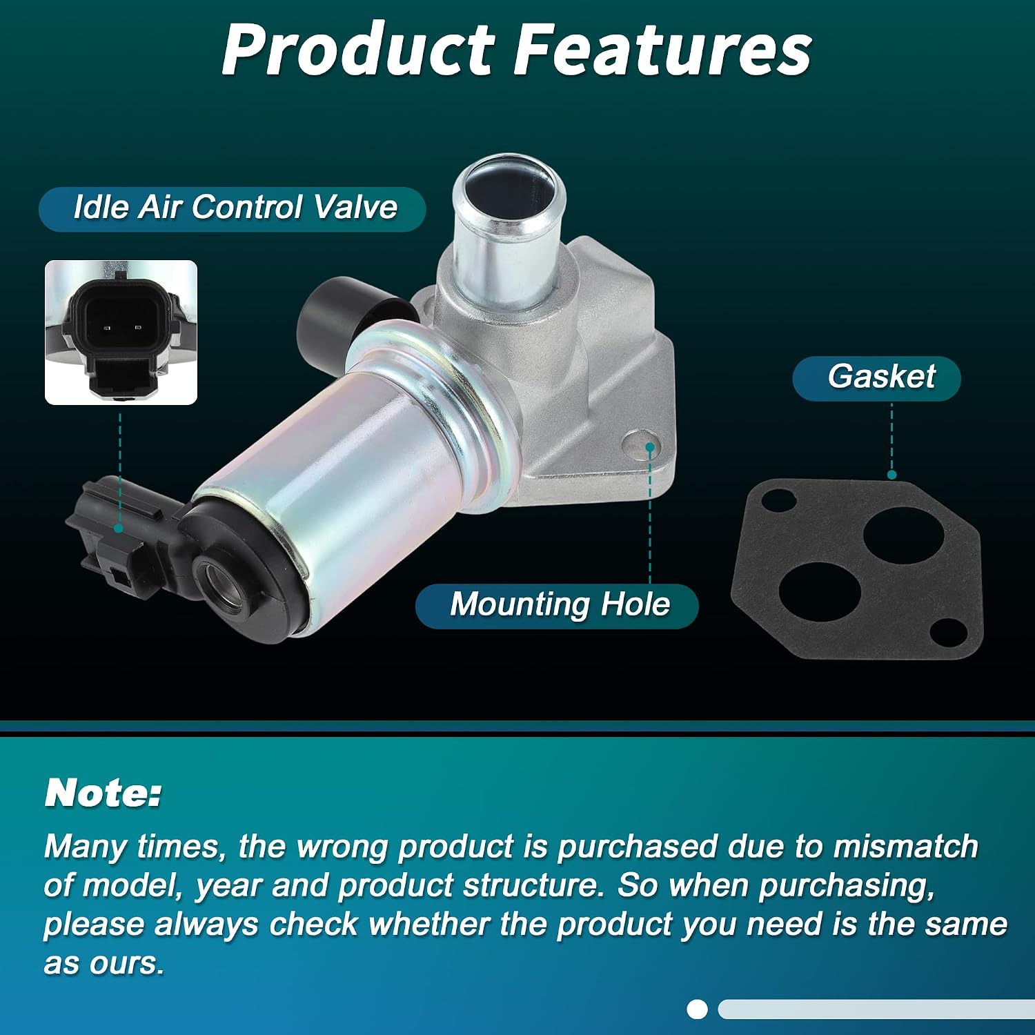 Idle Air Control Valve for Lincoln Town Car 2000-2002 4.6L V8 Fuel Injection Idle Air Control Valve IAC W/Gasket for Ford Explorer 2002 4.6L V8 No.F8VZF715BA/F8VZF715BB