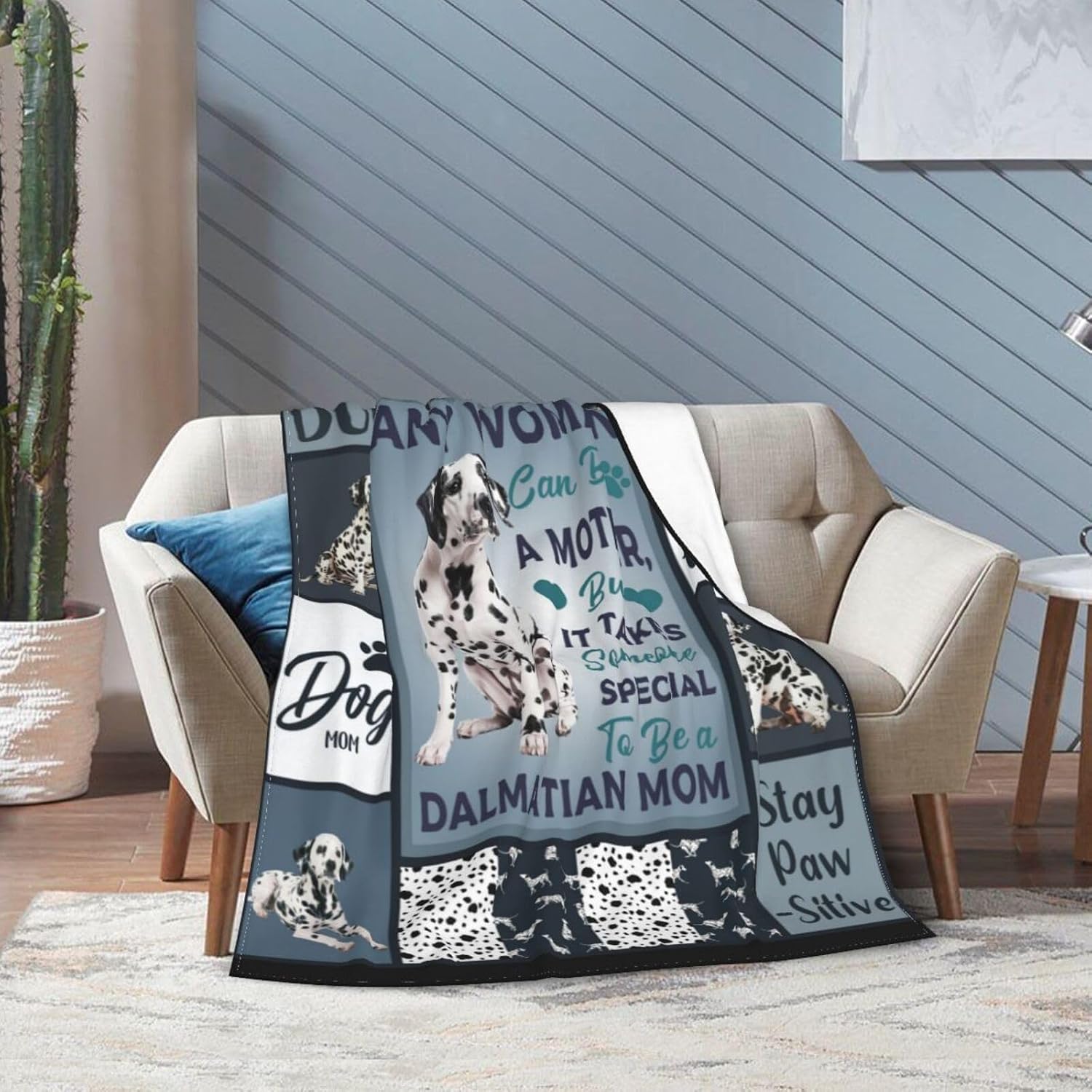 Dalmatian Blanket for Girls Woman Dalmatian Dog Throw Blanket Dalmatian Stuff Decor Merch Cozy Flannel Soft Warm Plush Lightweight Bedding Animals Gifts for Boy Man Dog Lover 80"X60"