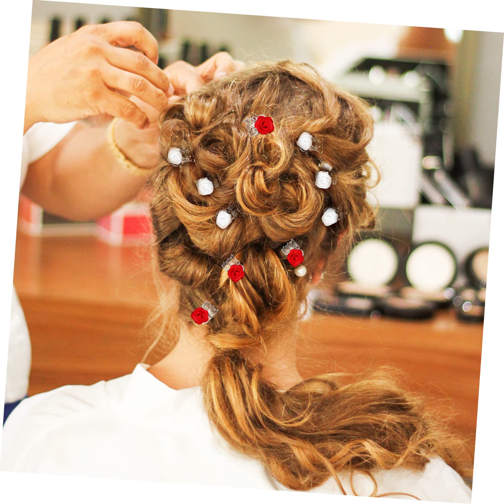 ABOOFAN 100stücke Rosa Haarspangen Mit Blumen Design Kleine Haarklammern Für Damen Und Mädchen Für Makeup Haarstyling Und Alltag Für Hochzeiten Partys Und