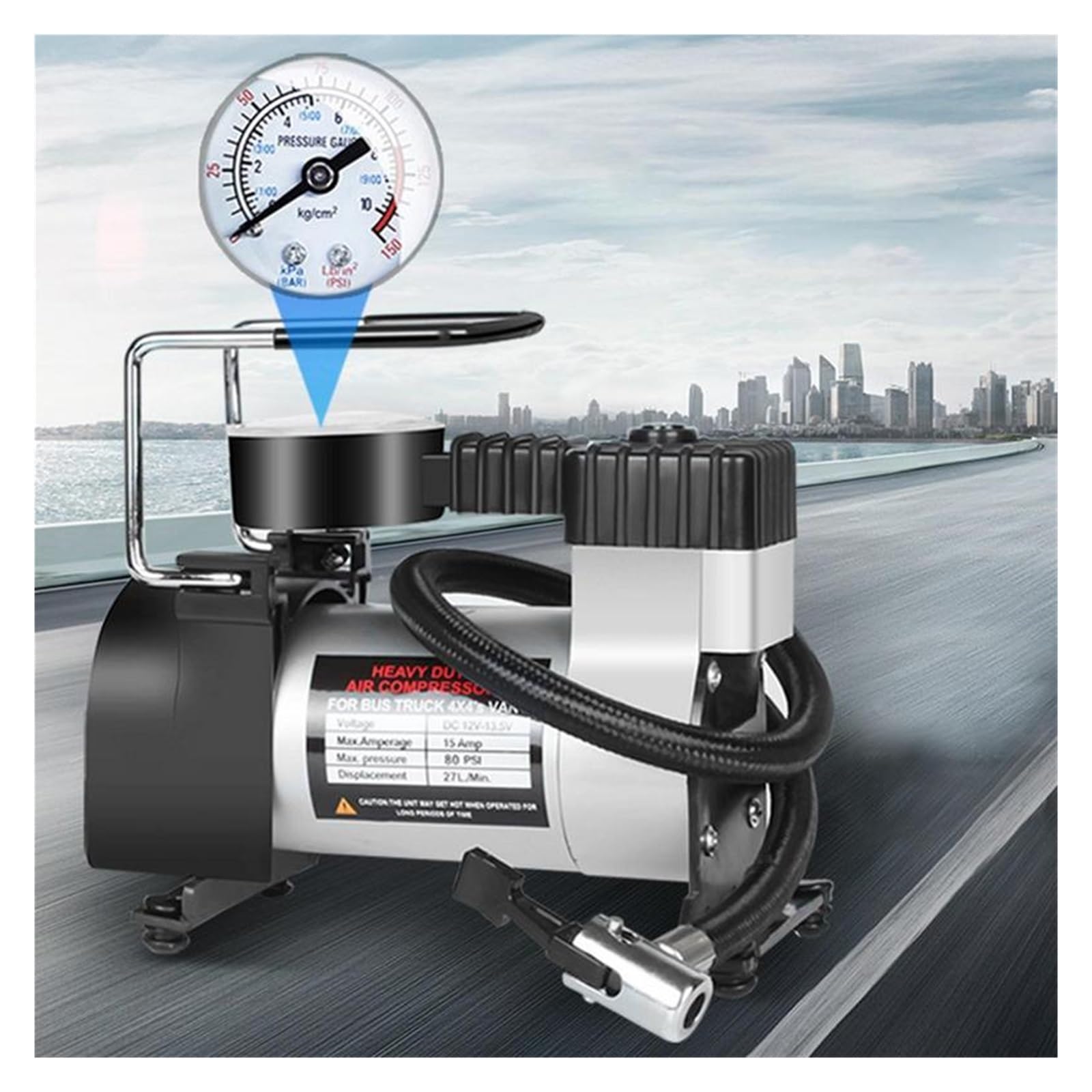 Pompa di Aria Gonfiatore Elettrico 150 PSI Compressore Portatile for Bicicletta A Sfera Nero 12V Mini Kit Strumenti Gonfiaggio Pneumatici for Auto Inflazione Istantanea