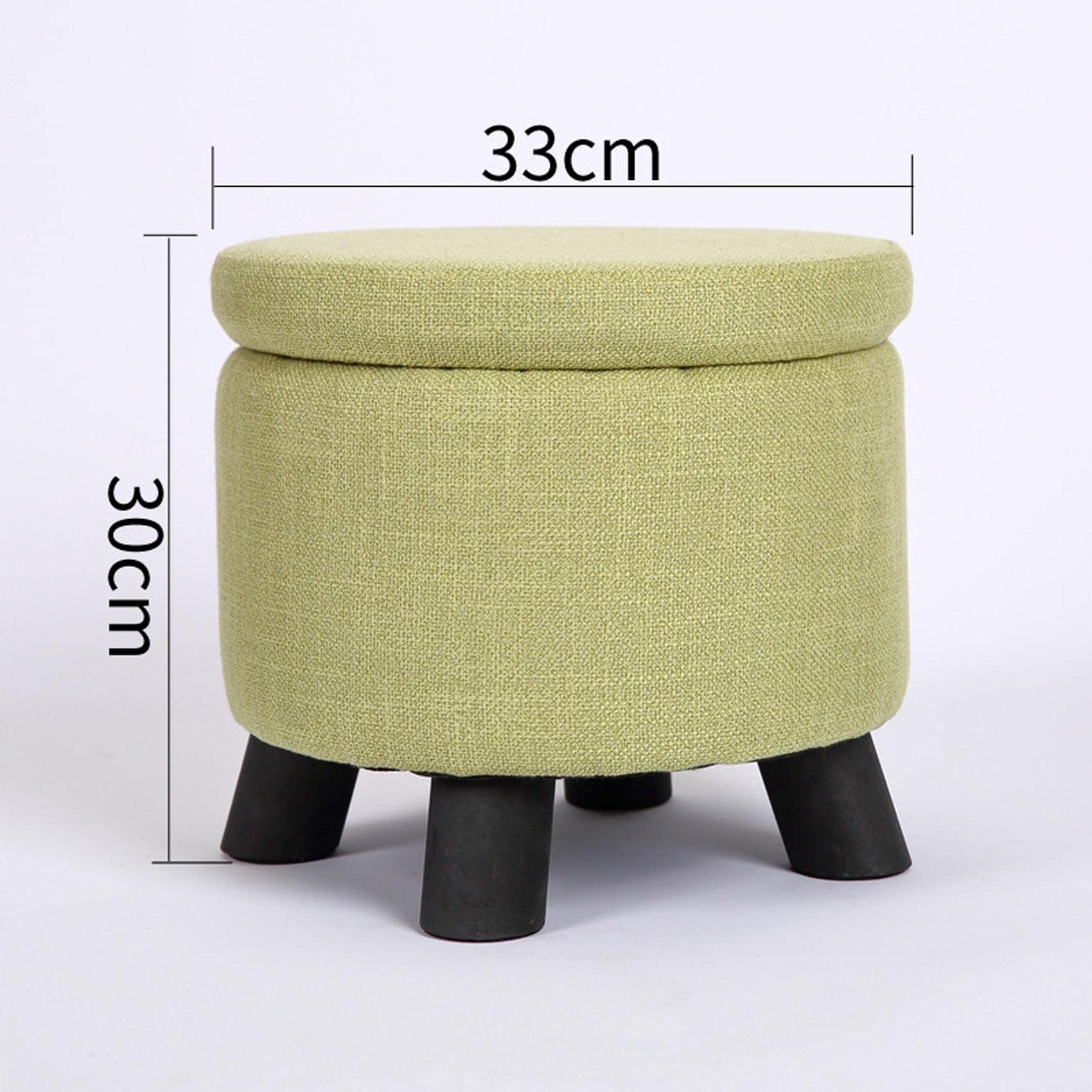 Pouf Pouf Contenitore Pouf Pouf con Gambe Pouf Rotondi in Cotone e Lino Pouf per la Camera da Letto Pouf per Soggiorno, Beige- 33 * 30cm