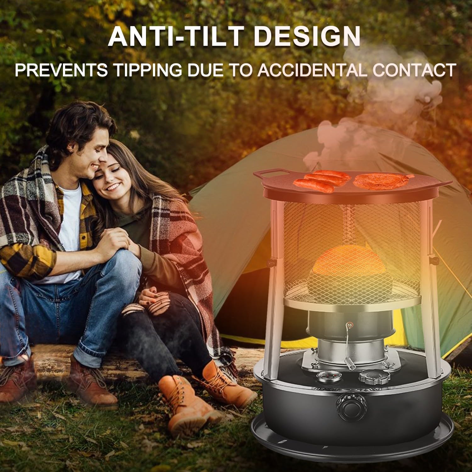 Kerosene Heater Indoor for Indoor Use 9000BTU(Lasts 18 h) Kerosene Stove for Cooking with Griddle, Non Electric Heaters, Portable Emergency Heater for Power Outage