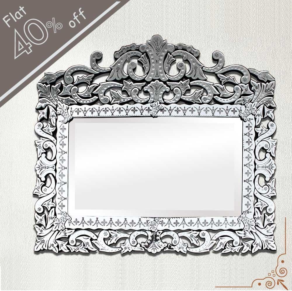 Indian Shelf 1 Piece Vocalforlocal Handmade Multicolor Glass Vintage Venetian Mirror