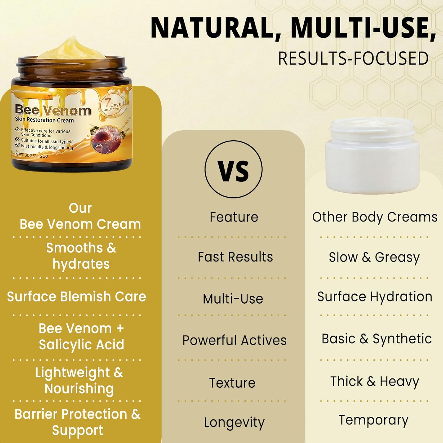 Bee Venom Skin Moisturizing Cream – Infused with Bee Venom Serum for Deep Hydration and Visible Firming, Advanced Wrinkle-Reducing Cream, All in One Daily Skin Care,2 pcs - Image 7