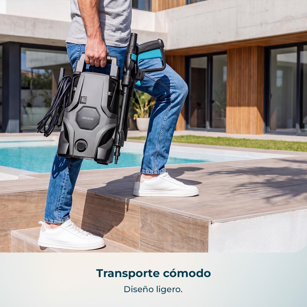 Cecotec Hidrolimpiadora de Alta Presión HydroBoost 1400 Essential Plus. 1400W, Presión 105 Bares, Hogar, Jardín o Coche, Caudal de 426 l/h, Bomba de Aluminio, Radio de Acción 9 Metros