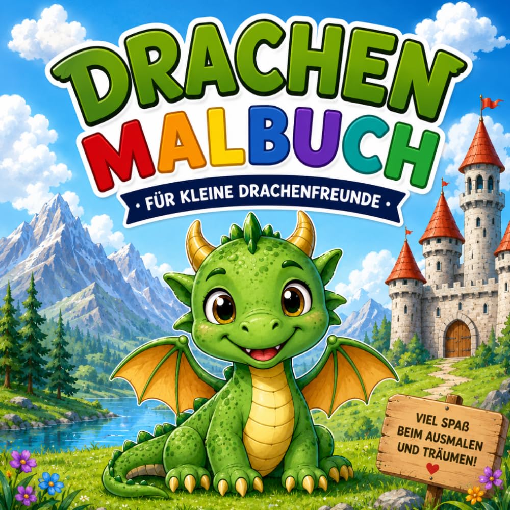 Kinder Drachen: Ausmalbuch