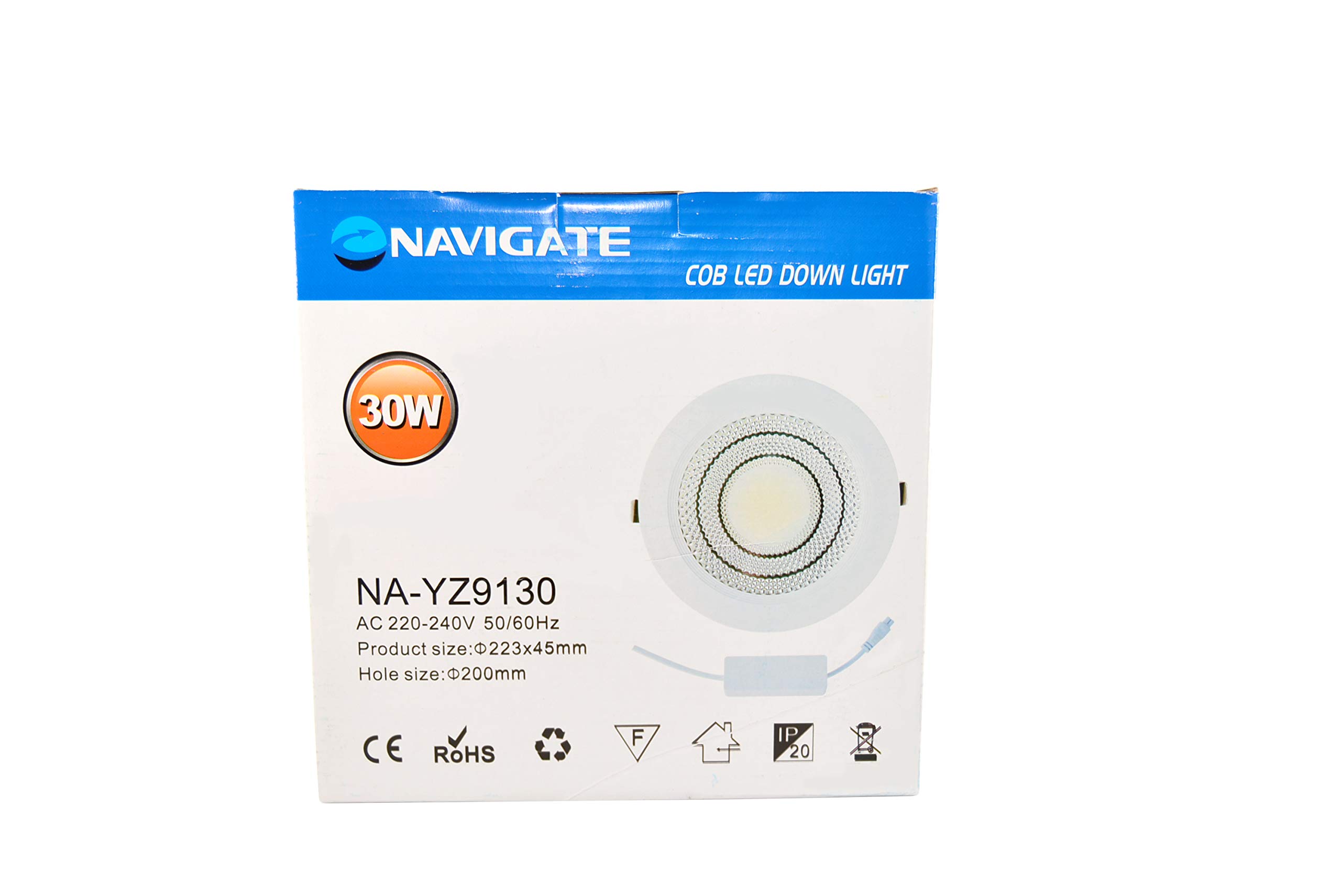 NAVIGATE LED DWON LIGHT NA-9120 20W 6inch / NA-9130 30W 8inch AC 220V-240V 50/60Hz White/Warm White (30W White 6500K)