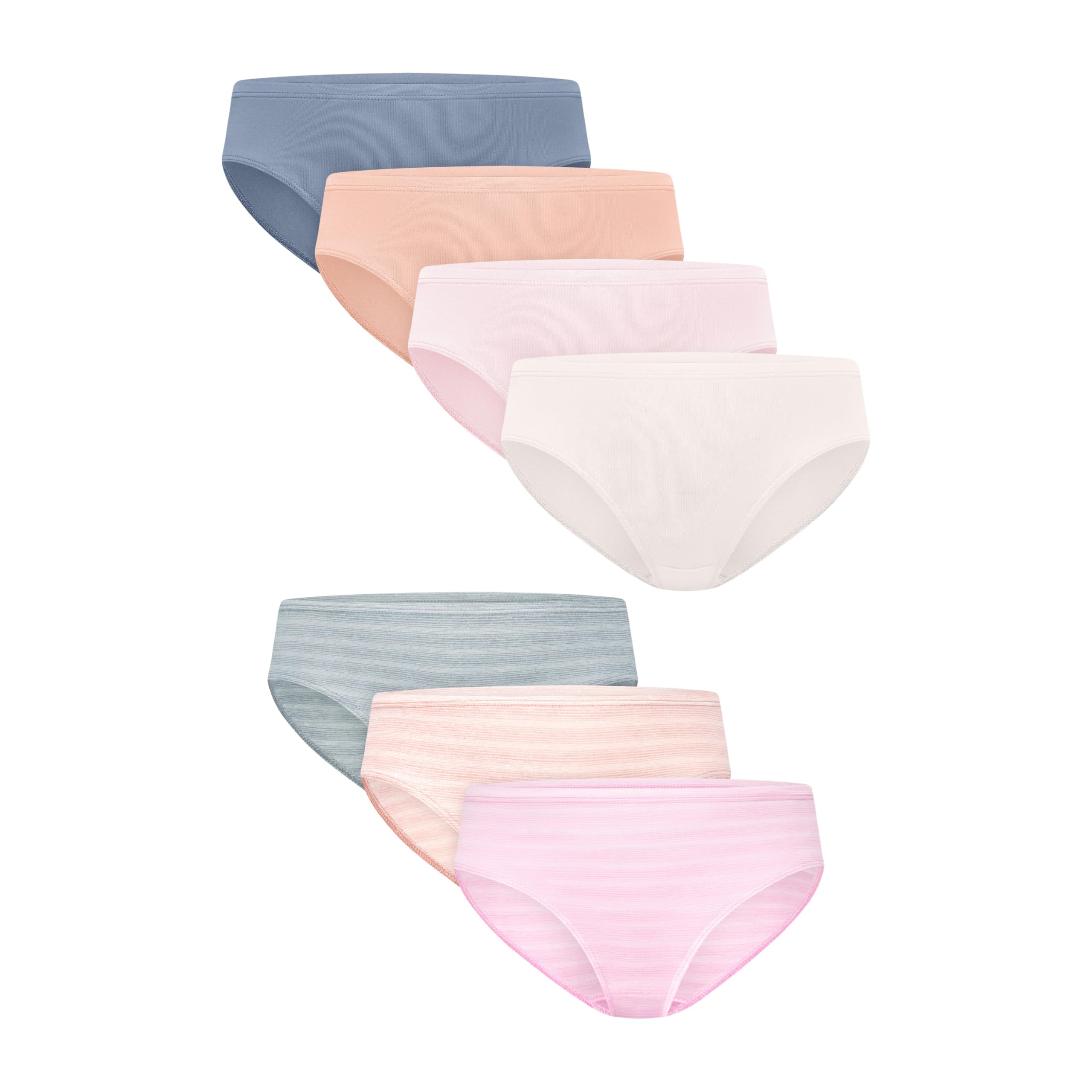 Hanes Girls Underwear Hipsters 7-pack Pure Comfort Microfiber Hipster Panties for Girls Assorted