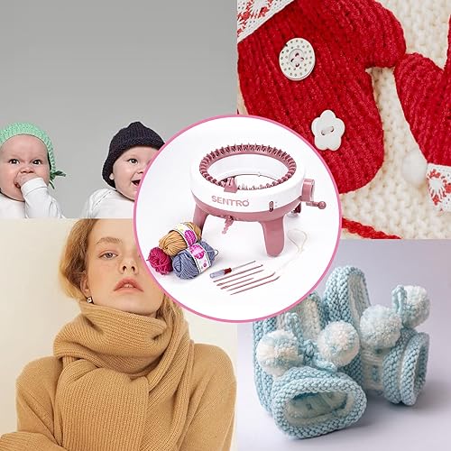 Miniatura 3 de YIMORIA SENTRO Máquina de tejer, rotativa para adultos y niños, máquina de tejer inteligente de 40 agujas, adecuada para principiantes, calcetines