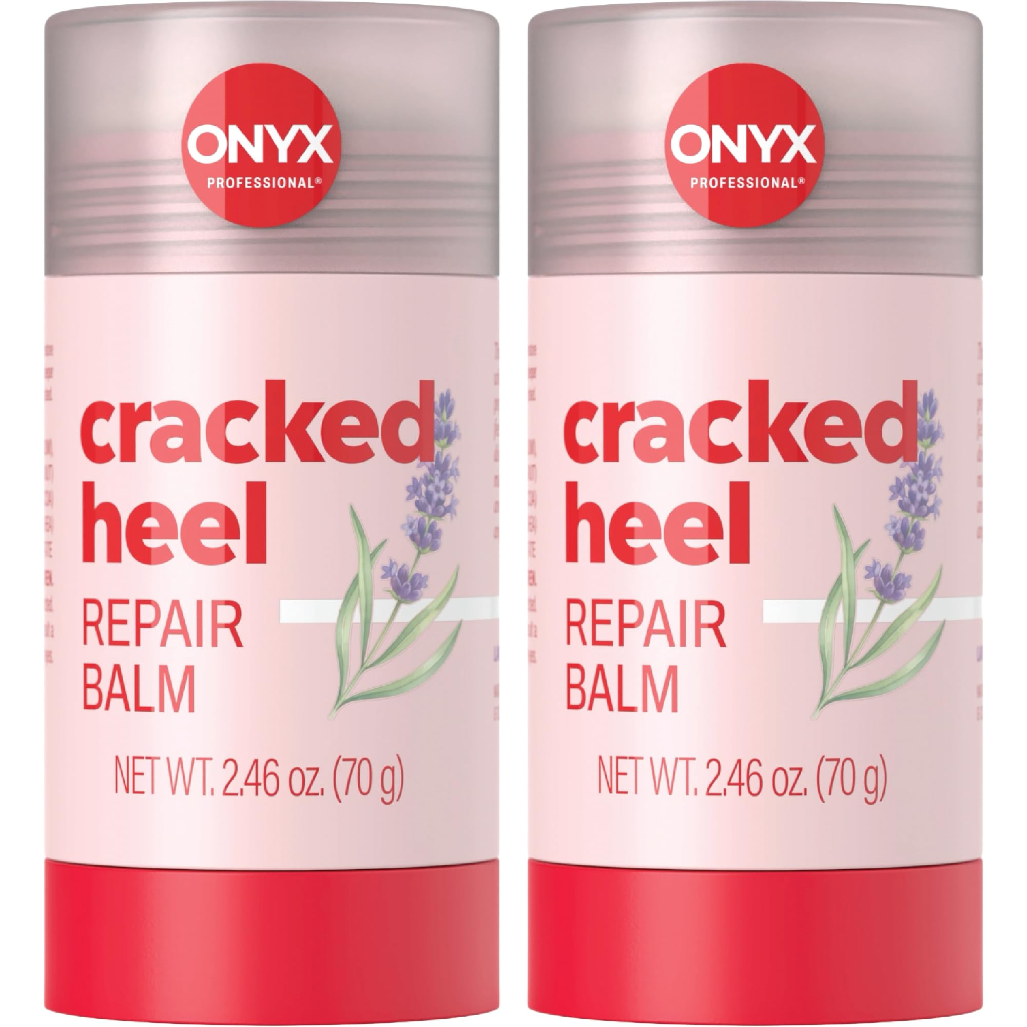 Onyx Professional Cracked Heel Repair Balm Stick for Dry Cracked Feet Treatment, Lavender Scent, 2 pack - Moisturizing Foot Balm, Rolls On, No Mess Like Foot Cream or Foot Lotion, Heel Treatment