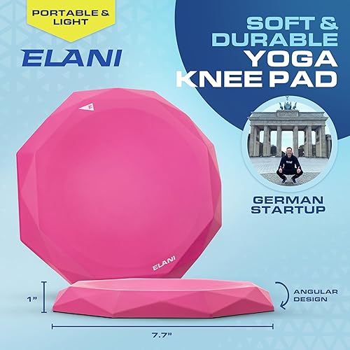 Miniatura 3 de ELANI Rodillera de yoga (paquete de 2)  Soporte de pilates extra grueso y cómodo  Jaleas de yoga rosas  almohadilla de rodilla de yoga extra gruesa,