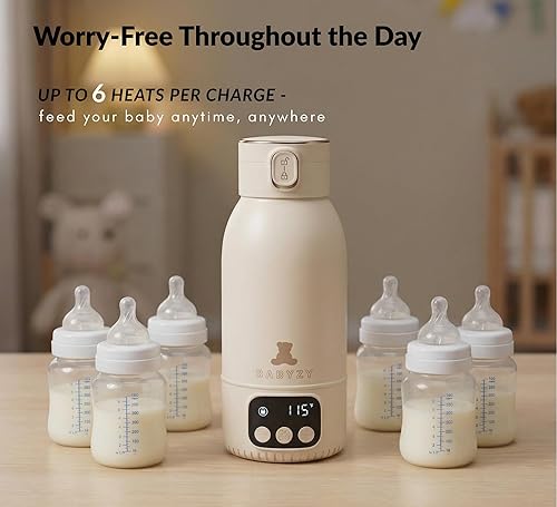 Miniatura 7 de Portable Bottle Warmer 17oz Baby Bottle Warmer for Breast Milk & Formula, Fast Heating with Smart Temperature Control, Long Battery Life, Cordless