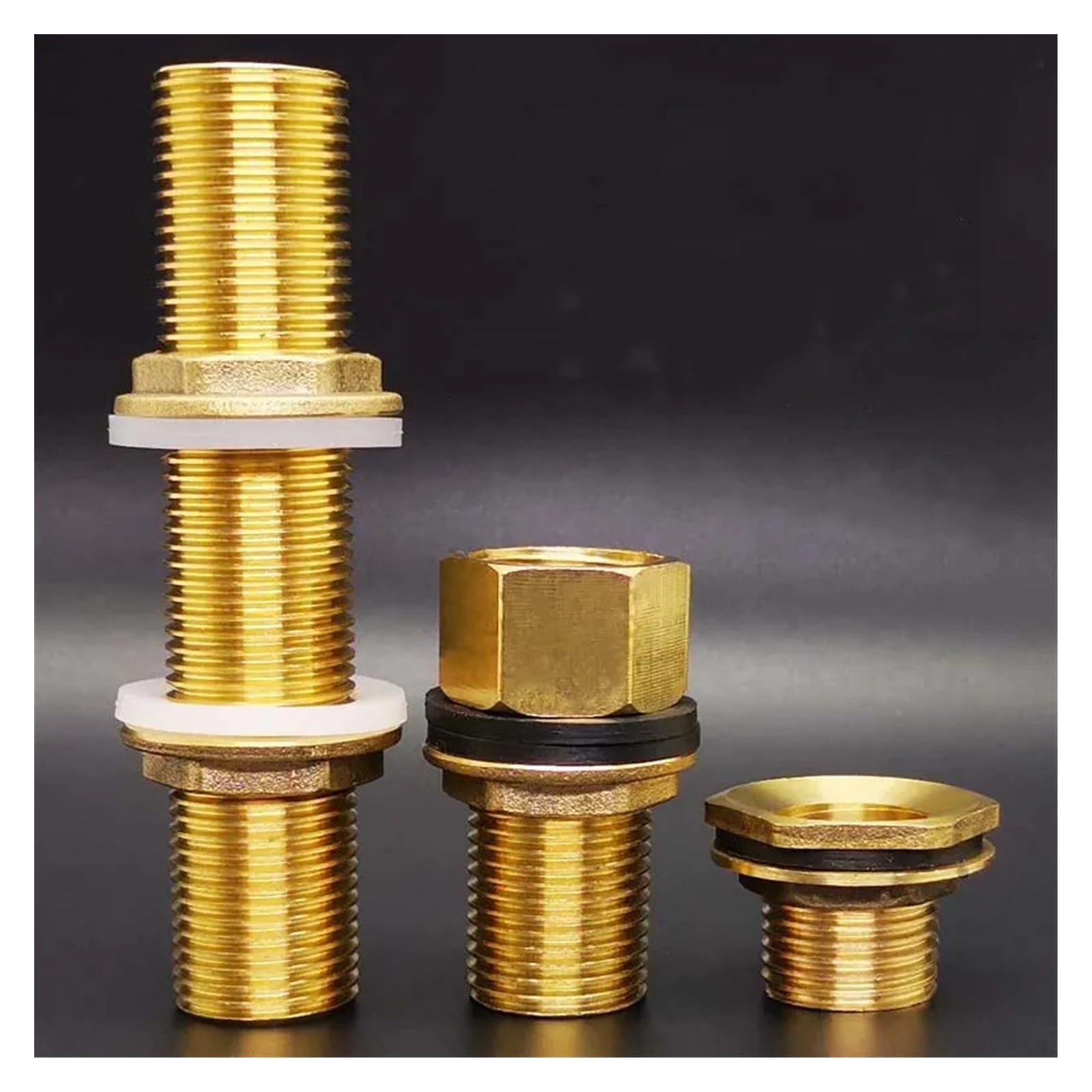 1 connettore per serbatoio dell'acqua in rame, 1/2", 3/4", 1", maschio in ottone, chiave singola, raccordi girevoli, giunto a dado (Shuang04-60 mm)