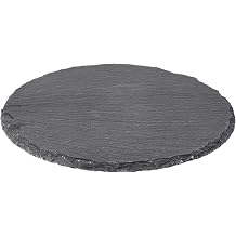 Reptile Basking Platform 6" Round Slate Rock Plate, Natural Tortoise Feeding Bowl Resting Stone for Bearded Dragon Turtle Lizard Gecko