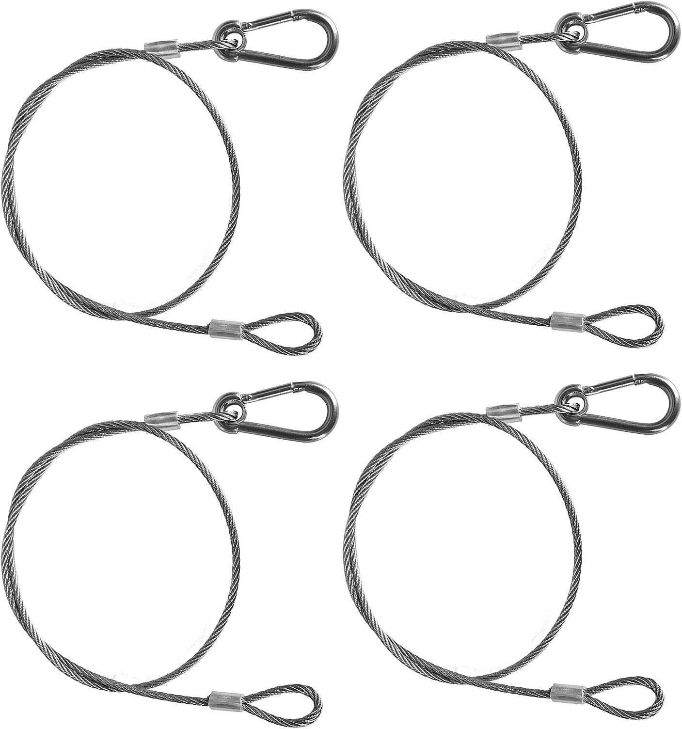 25.5-inch stainless steel safety wire / rope / clip cable for stage light moving head dj disco party framework lighting hanging truss. 4 Stücke