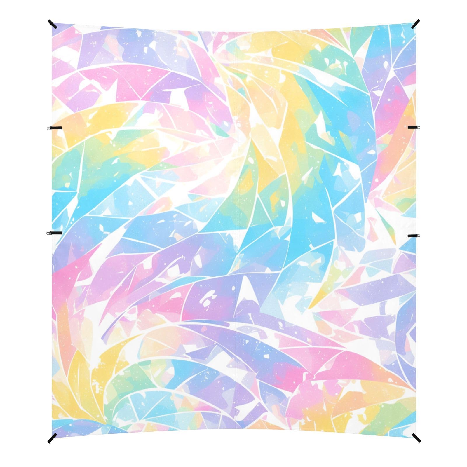 Lightslategray Tie-dye Stable Beach Tent UPF50 Water-Resistant Large Sun Shelter with Carrying Bag for Camping, Picnics, Backyard & Fishing